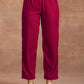 trueBrowns Rani Pink Velvet Pant | Swadesiicart