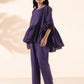 trueBrowns Purple Cotton Flared Co-ord Set - Swadesiicart