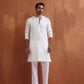 trueBrowns Men's Ivory Sequin Chanderi Kurta | Swadesiicart