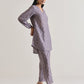 trueBrowns Plum Grey Foil Short Co-Ord Set - Swadesiicart