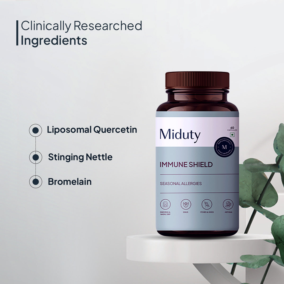 Miduty by Palak Notes Immune Shield Seasonal Allergies Capsules - Swadesiicart