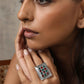 trueBrowns Silver Tone Rectangular Stone Ring | Swadesiicart