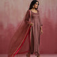trueBrowns Brown Modal Anarkali Kurta Set | Swadesiicart