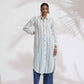 trueBrowns White Cotton Multi Stripe Shirt Kurta Set | Swadesiicart