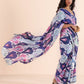 trueBrowns Blue Purple Muslin Ikat Saree | Swadesiicart