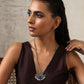 trueBrowns Silver Tone Blue Stone Pendant Chain | Swadesiicart