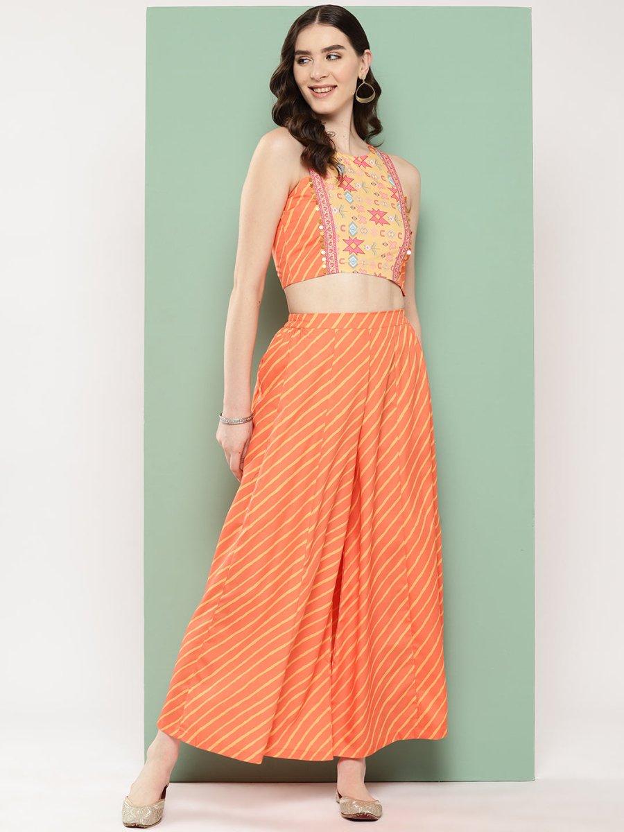 Ahalyaa Geometric Printed Ethnic Co-Ords - Swadesiicart