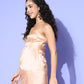 InWeave One Shoulder Satin Top In Peach Colour - Swadesiicart