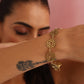 trueBrowns Brass Mandala Braclette - Swadesiicart