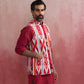 trueBrowns Men's Maroon Ikat Print Cotton Reversible Nehru Jacket | Swadesiicart