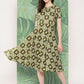 InWeave Women's Dark Green Square Dress - Swadesiicart