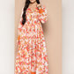 Ahalyaa Floral Printed Tie-Ups Crepe Empire Ethnic Dress | Swadesiicart
