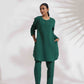 trueBrowns Green Cotton Kurta Co-ord Set - Swadesiicart