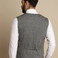 Even Apparels Men's Grey Woolen Double Breast Waistcoat | Swadesiicart