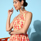 InWeave Women's Orange Paisley Print Raisa Back Detail Dress - Swadesiicart