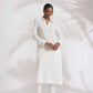 trueBrowns White Cotton A-line Kurta Set | Swadesiicart