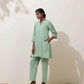 trueBrowns Mint Green Cotton Linen Kurta Co-Ord Set - Swadesiicart