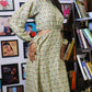 Noroke Sustainable fabric | Mushroom Ikat Cut-out Midi Dress - Printed | Swadesiicart