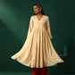 trueBrowns Ivory Geometric Floral Viscose Silk Anarkali Kurta Pant Set | Swadesiicart