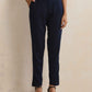 trueBrowns Navy Woollen Pants | Swadesiicart