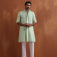 trueBrowns Men's Green Sequin Chanderi Kurta | Swadesiicart