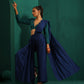 trueBrowns Blue Silk Palazzo Stitched Saree | Swadesiicart