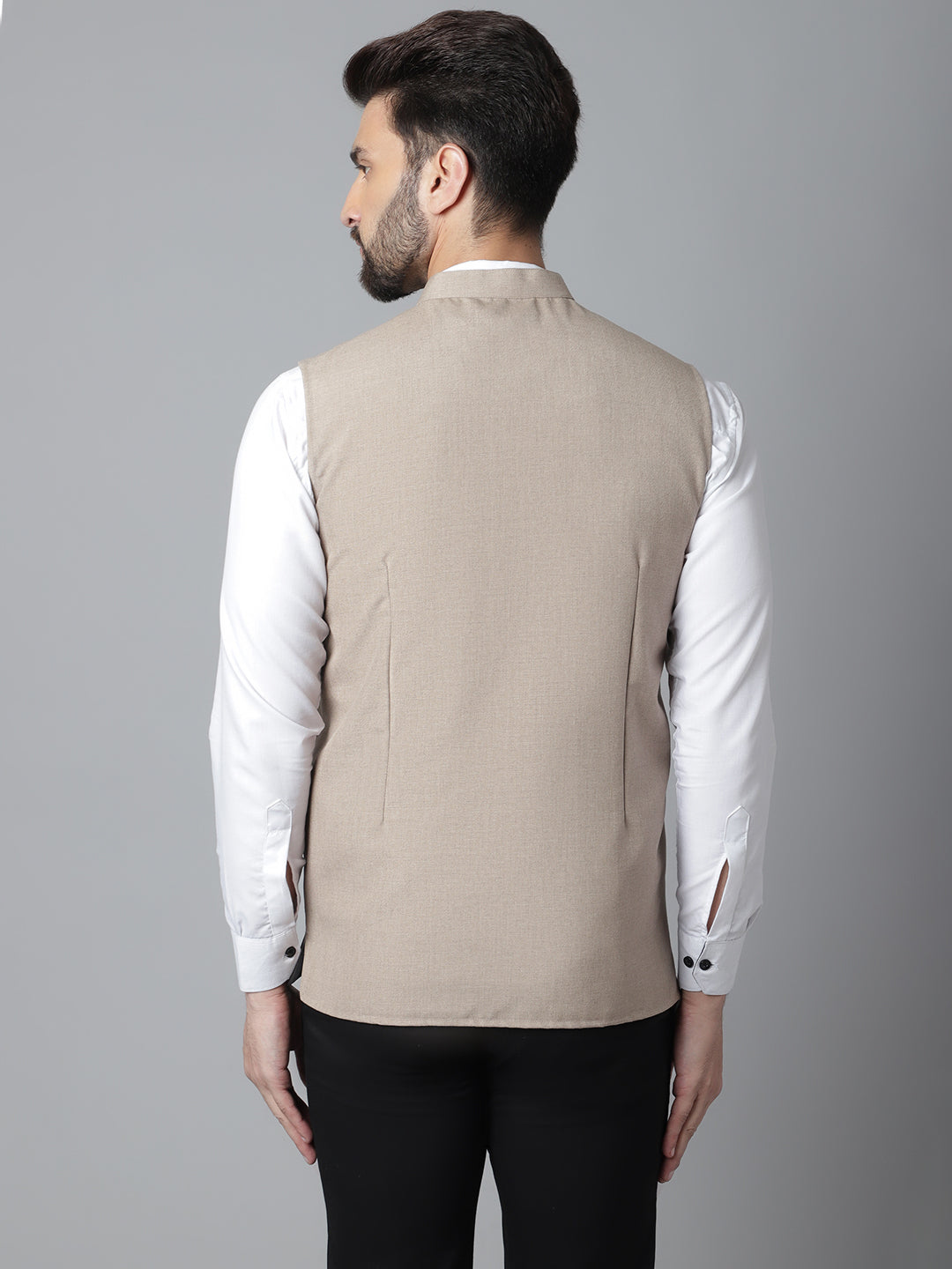 Even Apparels Men's Brown Nehru Jacket With Welt Pockets | Swadesiicart