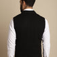 Even Apparels Men's Black Waistcoat with Notched Lapel | Swadesiicart