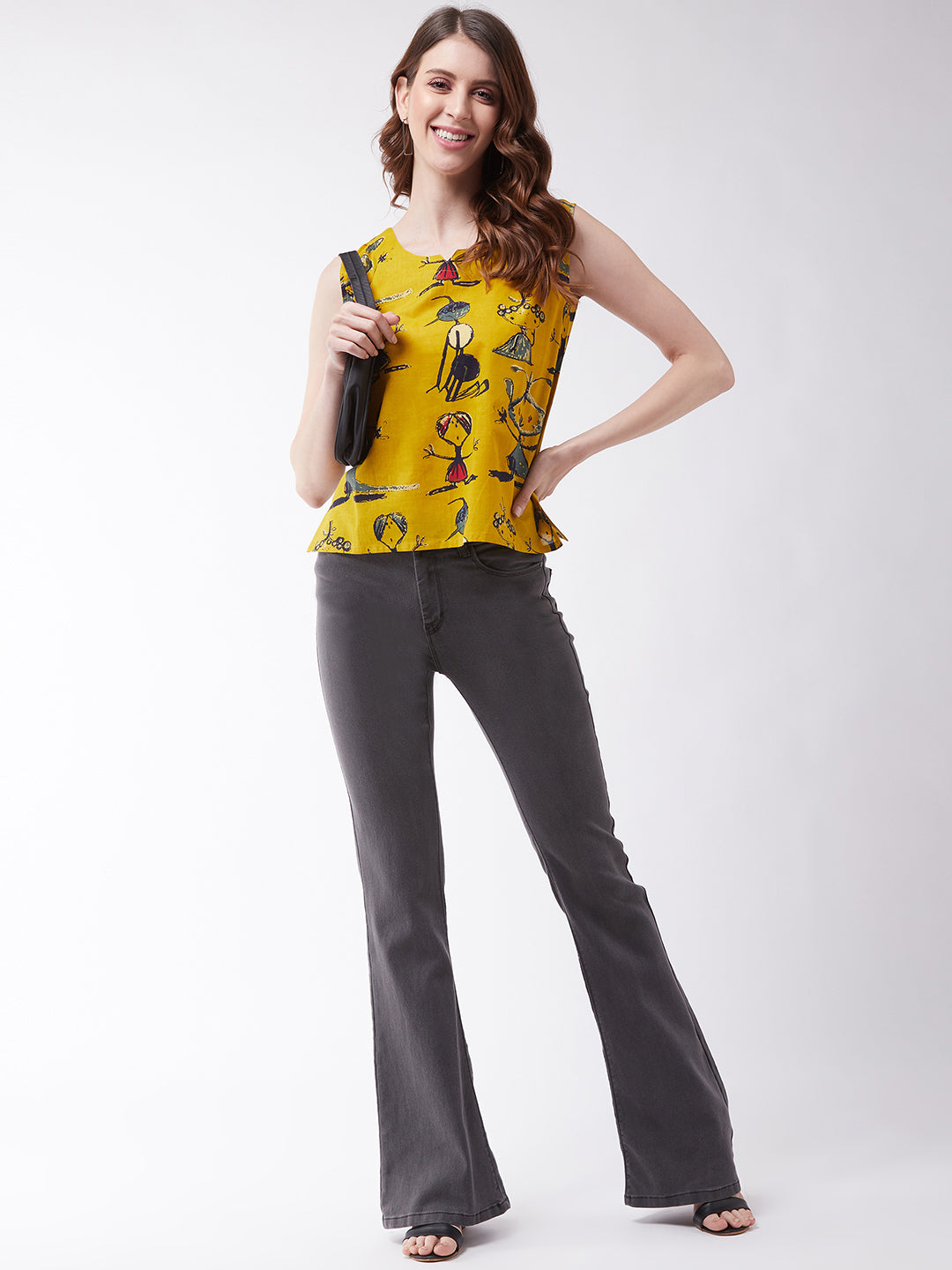 InWeave Quirky Sleeveless Top - Swadesiicart