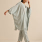 trueBrowns Grey Bandhani Printed Silk Kaftan Co-Ord Set - Swadesiicart