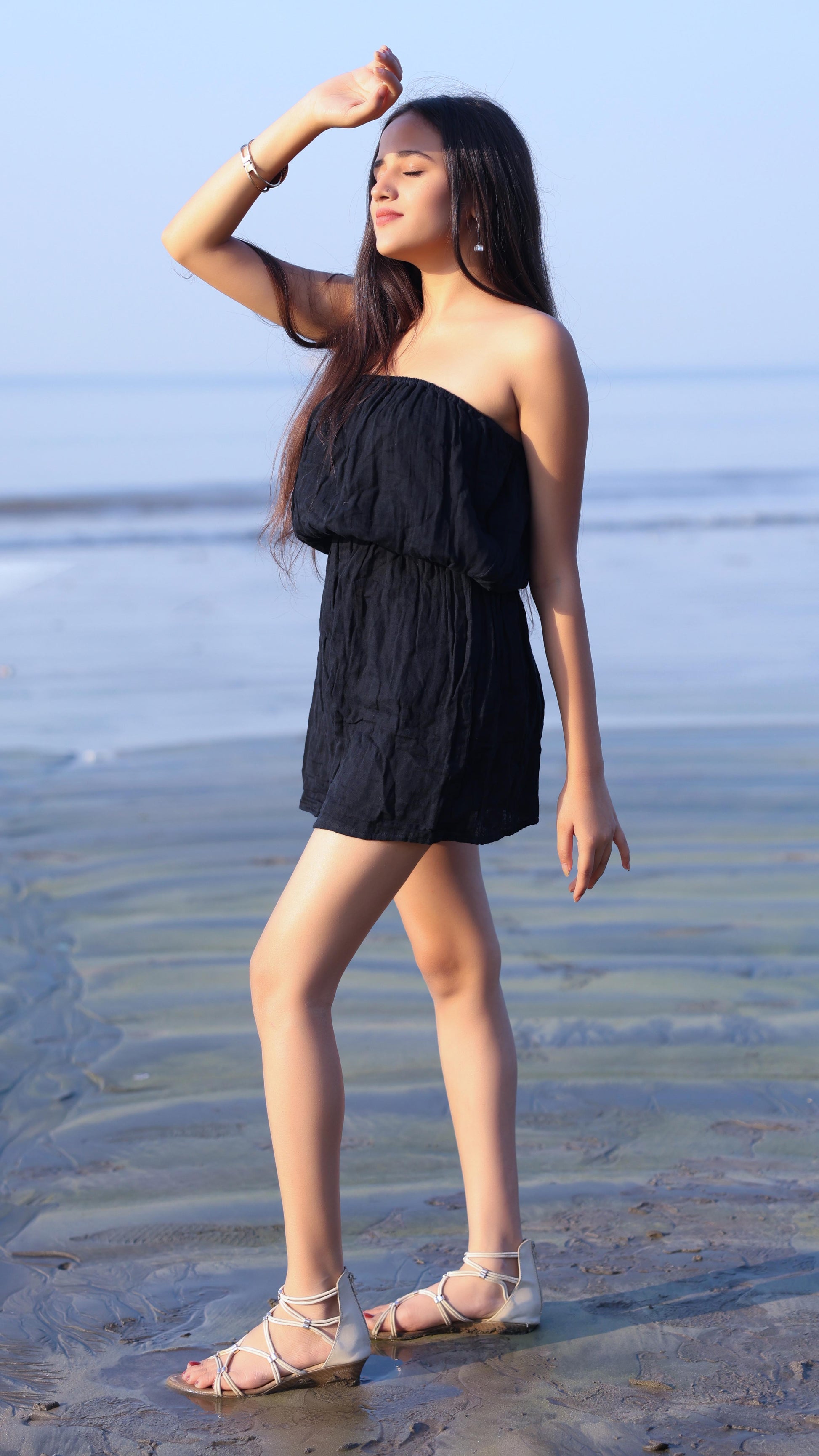 Noroke Cotton Crepe Crinkled Play Suit | Swadesiicart