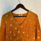 trueBrowns Mustard Zari Embroidered Top | Swadesiicart