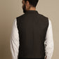 Even Apparels Men's Brown Wool Waistcoat with Notched Lapel | Swadesiicart