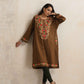 trueBrowns Brown Kashmiri Embroidered Woollen Phiran Kurta | Swadesiicart