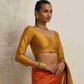 trueBrowns Gold Silk Blouse | Swadesiicart