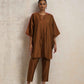 trueBrowns Brown Silk Co-ord Set - Swadesiicart