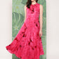 InWeave Women's Magenta Tie And Die Dress - Swadesiicart