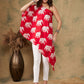 InWeave Women's Red Elephant Print Oneshoulder Top - Swadesiicart
