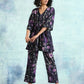 trueBrowns Black Printed Velvet Co-Ord Set - Swadesiicart