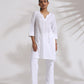 trueBrowns White Cotton Check Kurta Co-ord Set - Swadesiicart
