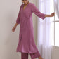 trueBrowns Onion Pink Dobby Angrakha Pant Set | Swadesiicart