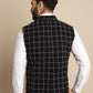 Even Apparels Men's Black Wool Waistcoat with Notched Lapel | Swadesiicart
