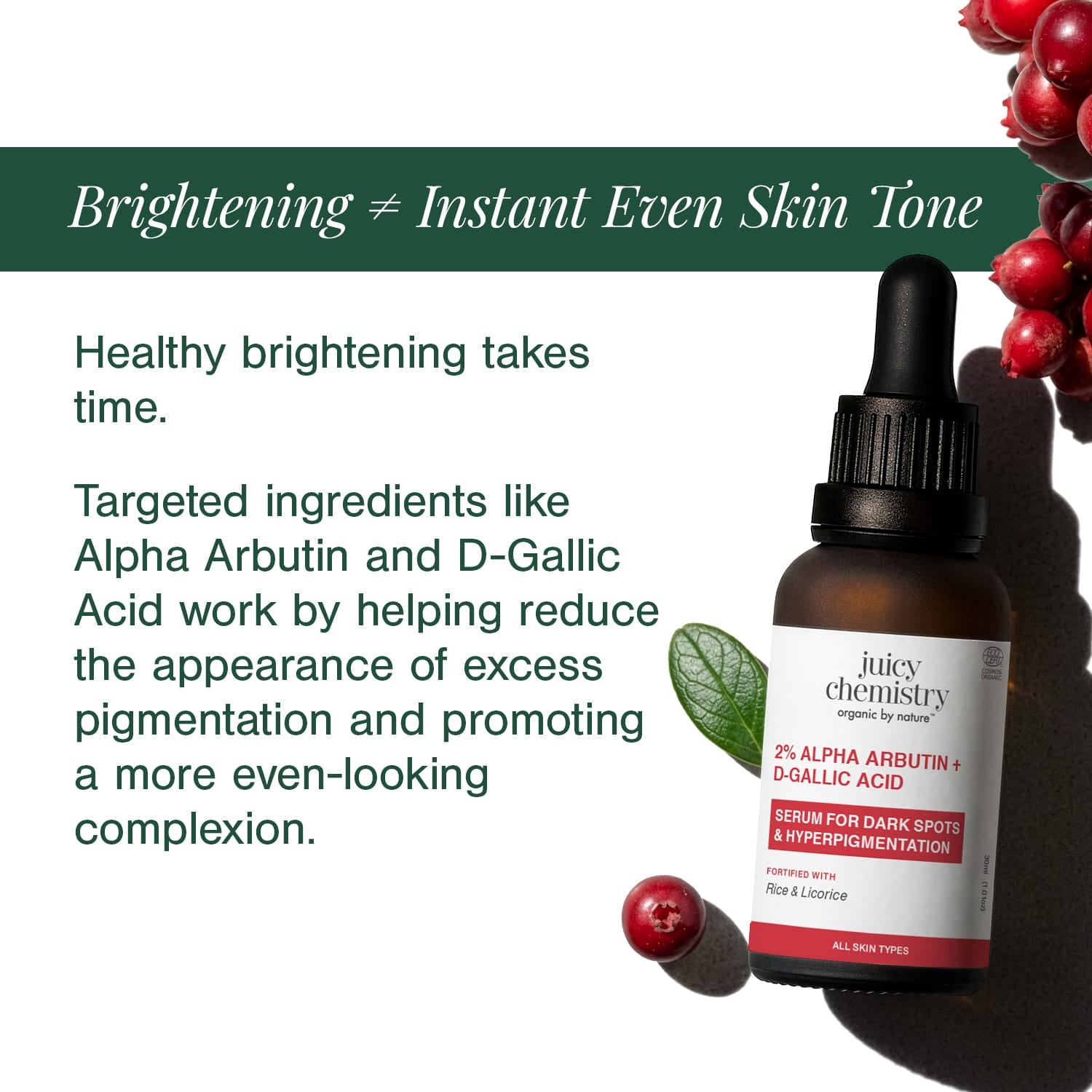 2% Alpha Arbutin + D-Gallic Acid Natural Face Serum