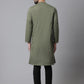 Even Apparels Green Sherwani Kurta With Asymetrical Cut | Swadesiicart