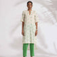 trueBrowns Off-White Cotton Floral Embroidered Straight Kurta Set | Swadesiicart