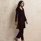 trueBrowns Purple Velvet Kurta Co-ord Set - Swadesiicart