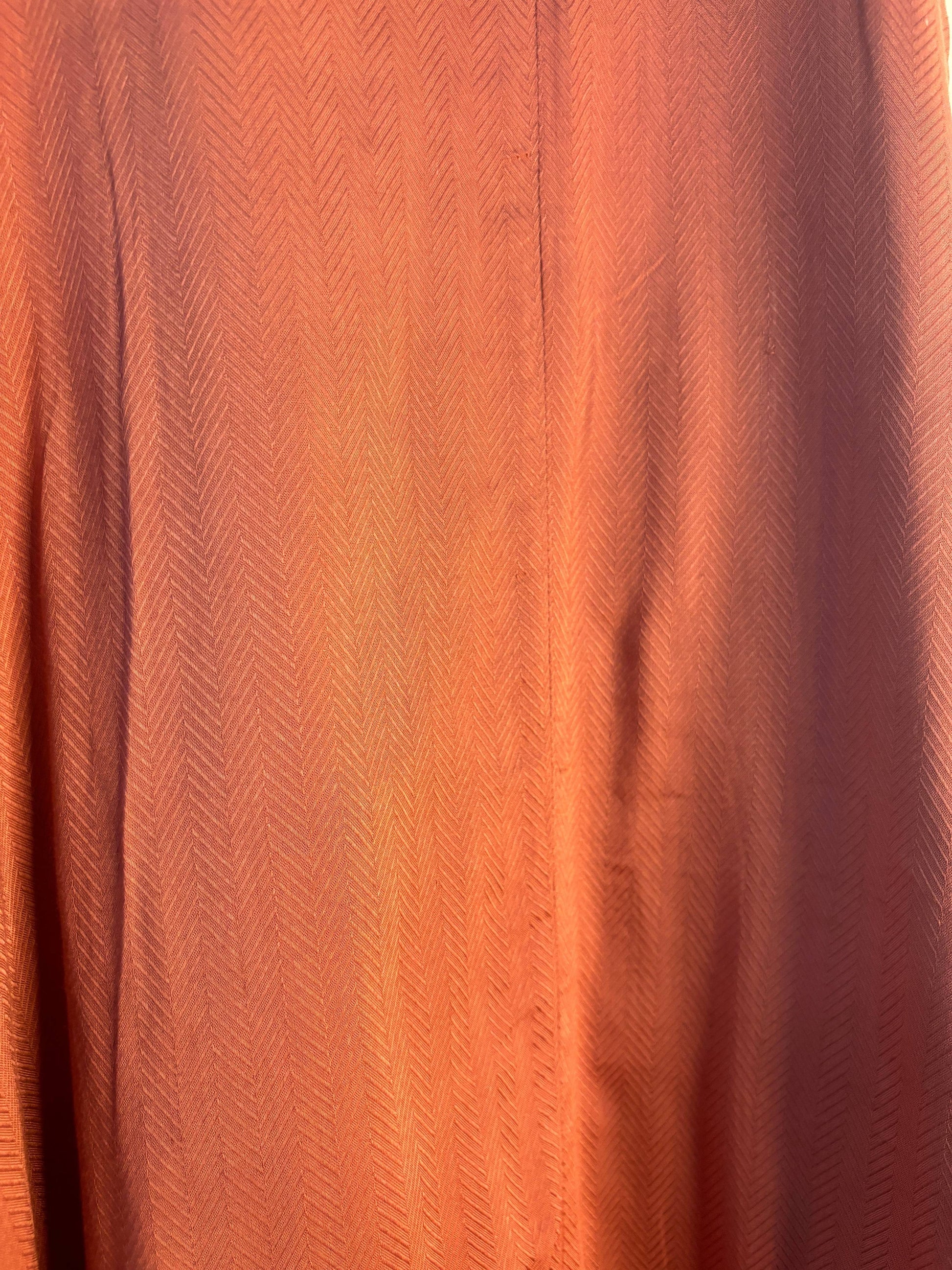 trueBrowns Orange Textured Dress | Swadesiicart