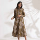 trueBrowns Olive Green Cotton Print Shirt Dress | Swadesiicart
