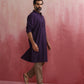 trueBrowns Men's Purple Mandarin Collar Kurta | Swadesiicart