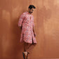 trueBrowns Men's Beige Printed Front Open Kurta | Swadesiicart